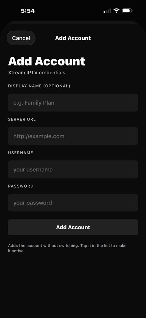 The app as freshly installed: the catalogue appears once the user signs in with their details.